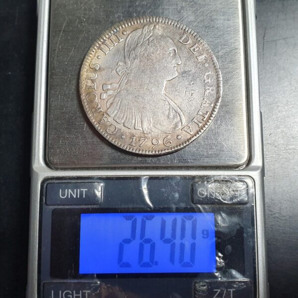 Mexico Spanish Colonial 8 Reales Carol Carolus IIII 1796 Mo FM Mexico City Mint - Image 4