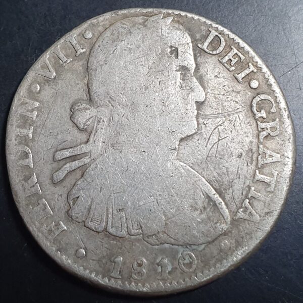 Mexico Spanish Colonial 8 Reales Ferdin Ferdinand VII 1810 Mo HJ Mexico Mint
