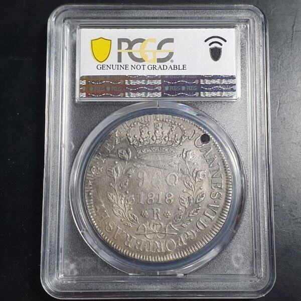 Brazil 960 Reis 1818 R PCGS XF Detail - Image 3