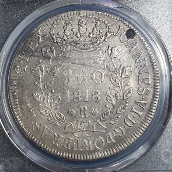 Brazil 960 Reis 1818 R PCGS XF Detail - Image 4