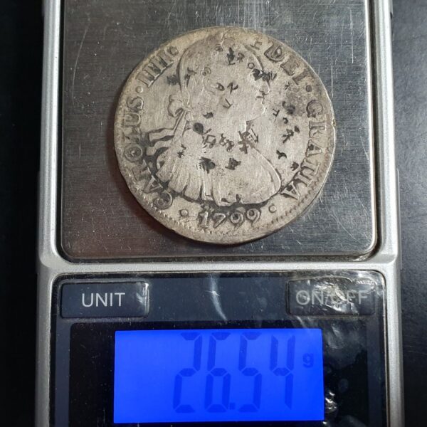 Mexico Spanish Colonial 8 Reales Carol Carolus IIII 1799 Mo FM Mexico City Mint - Image 4