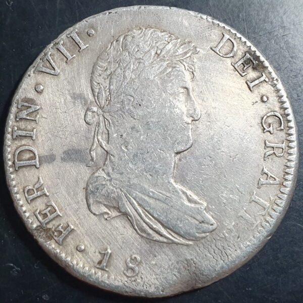 Mexico Spanish Colonial 8 Reales Ferdin Ferdinand VII 18XX Mo IJ Mexico Mint