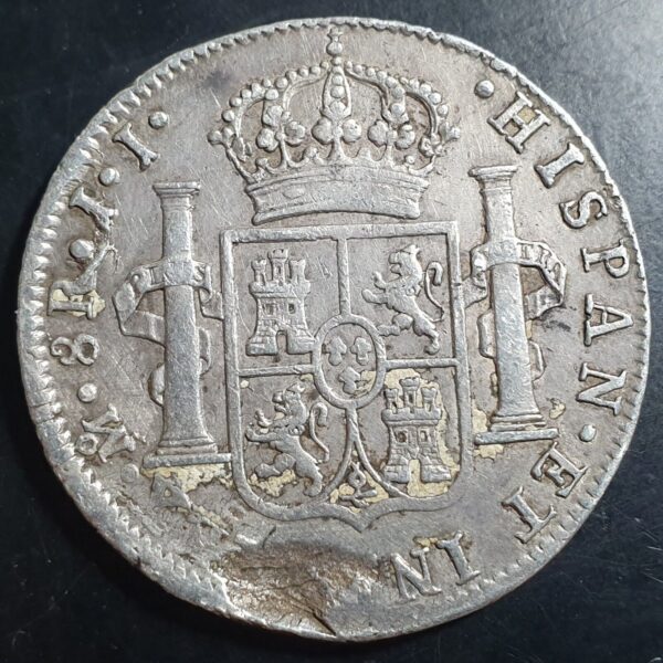Mexico Spanish Colonial 8 Reales Ferdin Ferdinand VII 18XX Mo IJ Mexico Mint - Image 2