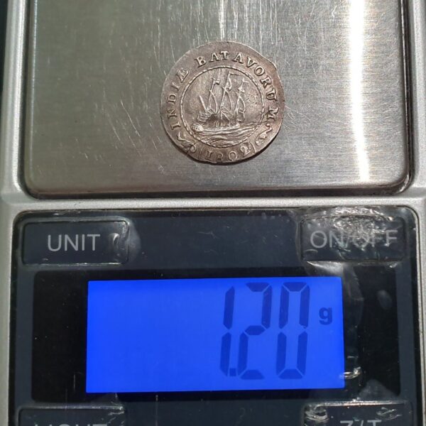 Netherlands East Indies Batavorum 1/8 Gulden Ship 1802 Silver VF - Image 3
