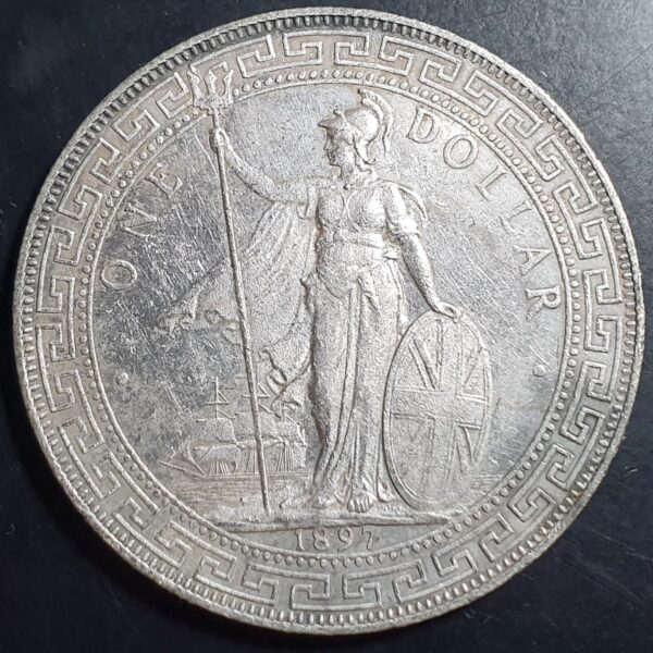 Great Britain Hong Kong 1 One Trade Dollar 1897 aUNC London Mint