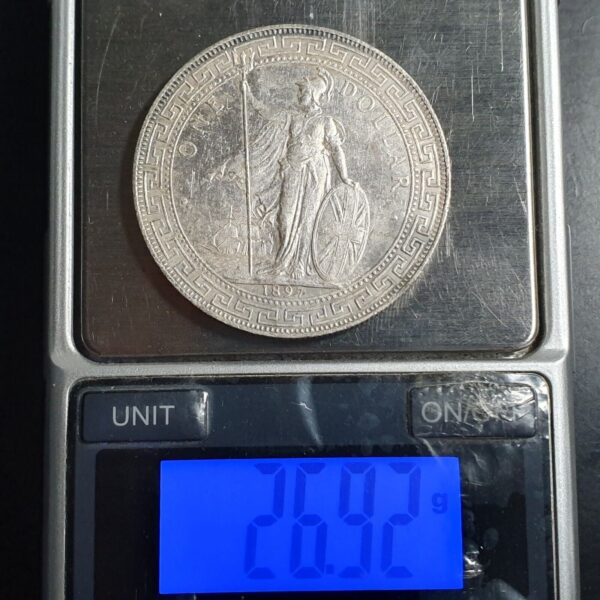 Great Britain Hong Kong 1 One Trade Dollar 1897 aUNC London Mint - Image 4
