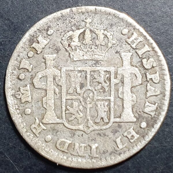 Mexico Spanish Colonial 0.5 1/2 Real Carol Carolus IIII 1798 Mo FM Mexico Mint - Image 2