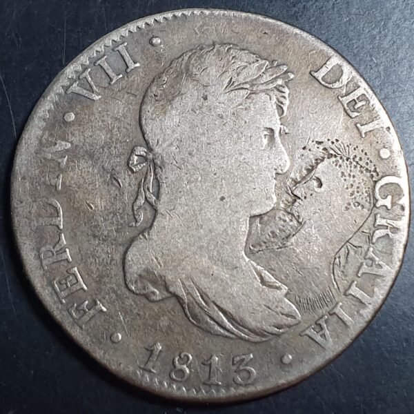 Mexico Spanish Colonial 8 Reales Ferdin Ferdinand VII 1813 Mo JJ Mexico Mint