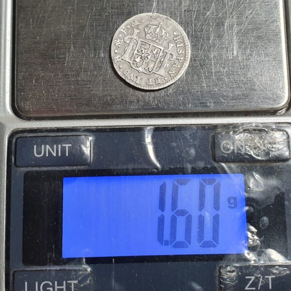 Mexico Spanish Colonial 0.5 1/2 Real Carol Carolus IIII 1801 Mo FM Mexico Mint - Image 3