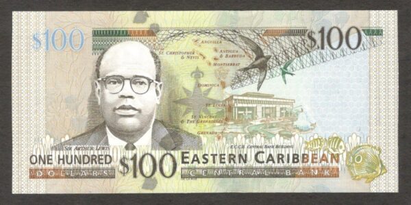 Eastern Caribbean States 100 Dollars Queen Elizabeth II P-55b 2015 UNC - Image 2