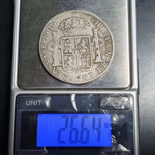Mexico Spanish Colonial 8 Reales Carol Carolus IIII 1801 Mo FT Mexico City Mint - Image 4