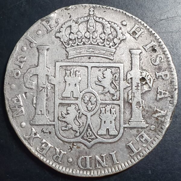 Peru Spanish Colonial 8 Reales Carol Carolus IIII 1807 LM JP Peru Mint - Image 2