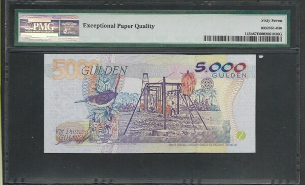 Suriname 5000 5,000 Gulden 1999 PMG 67 EPQ TOP POP - Image 2
