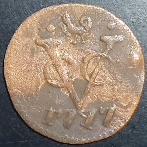 Netherlands East Indies VOC West Friesland Indonesia 1 One Duit 1777 Local Rare