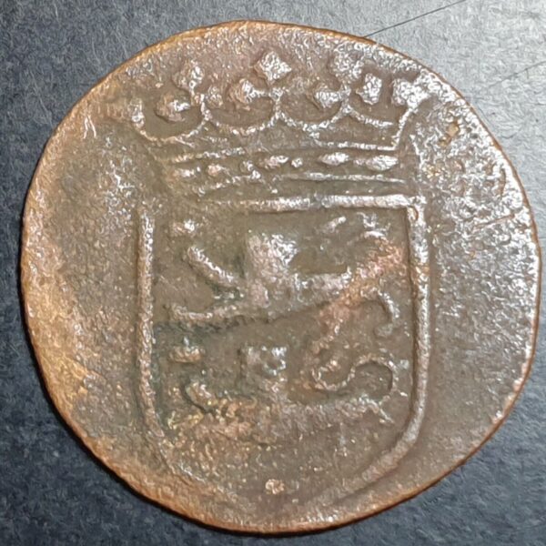 Netherlands East Indies VOC West Friesland Indonesia 1 One Duit 1777 Local Rare - Image 2