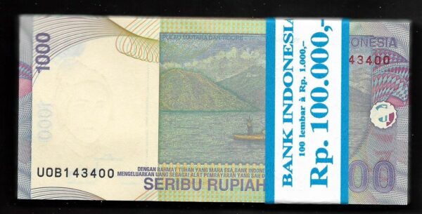 Lot 100 Pcs 1 Bundle Consecutive Indonesia 1000 1,000 Rupiah Random Year UNC - Image 2