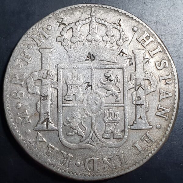 Mexico Spanish Colonial 8 Reales Carol Carolus IIII 1801 Mo FM Rare Assayer - Image 2