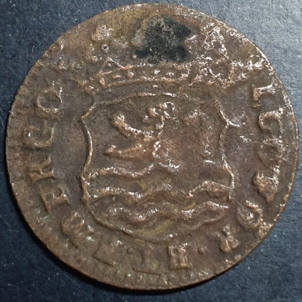 Netherlands East Indies VOC Zealand Indonesia 1 One Duit 1728 Luctor et Emergo