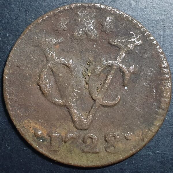 Netherlands East Indies VOC Zealand Indonesia 1 One Duit 1728 Luctor et Emergo - Image 2