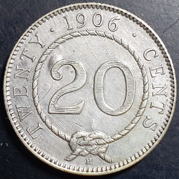 Sarawak 20 Cents Rajah C Brooke 1906 H Scarce - Image 2