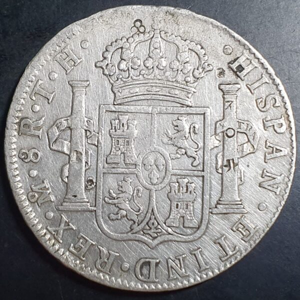Mexico Spanish Colonial 8 Reales Carol Carolus IIII 1805 Mo TH Mexico City Mint - Image 2