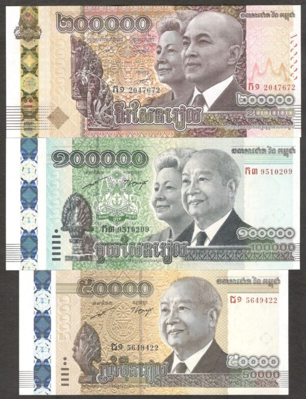 Full Set 13 Pcs Cambodia 100 to 200000 Riels P61 P62 P65-70 P72-74 2012-2024 UNC - Image 3