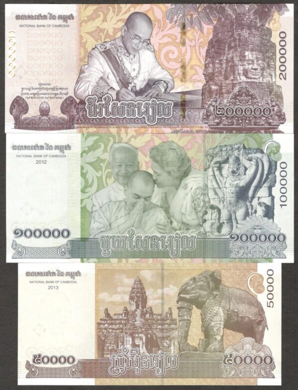 Full Set 13 Pcs Cambodia 100 to 200000 Riels P61 P62 P65-70 P72-74 2012-2024 UNC - Image 4