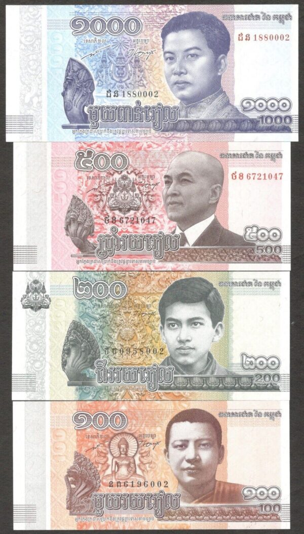 Full Set 13 Pcs Cambodia 100 to 200000 Riels P61 P62 P65-70 P72-74 2012-2024 UNC - Image 9