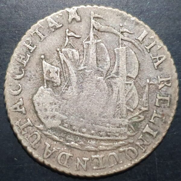 Netherlands 6 Stuiver Scheepjesschelling Zeeland Zeelandia 1792 Silver Fine