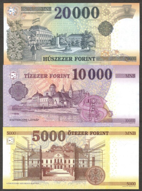 Full Set 6 Pcs Hungary 500 1000 2000 5000 10000 20000 P-202 - 207 Rndom Year UNC - Image 4