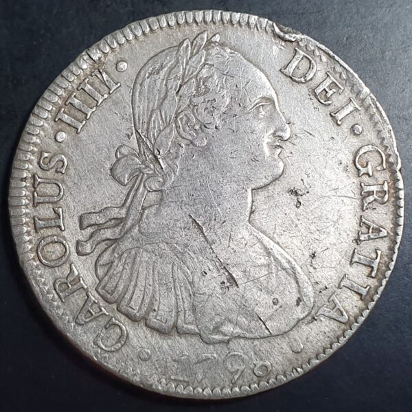 Mexico Spanish Colonial 8 Reales Carol Carolus IIII 1798 Mo FM Mexico City Mint