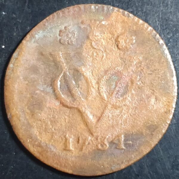 Netherlands East Indies VOC West Friesland Indonesia 1 One Duit 1734 Fine - Image 2