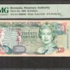 Bermuda 20 Dollars Queen Elizabeth II Prefix D/1 P-53a 2000 Low S/N PMG 65 EPQ
