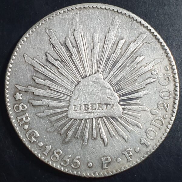 Mexico First Republic 8 Reales 1855 Go PF Guanajuato Mint