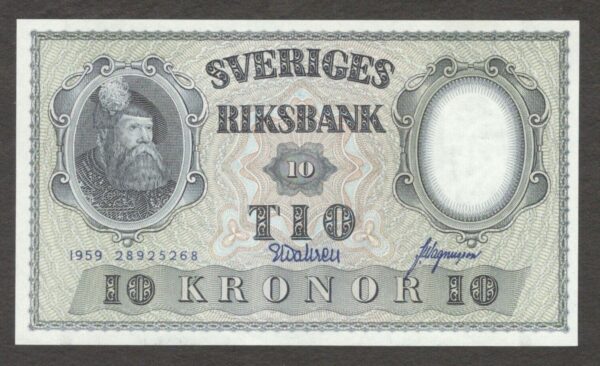 Sweden Sveriges Riksbank 10 Kronor 1959 UNC
