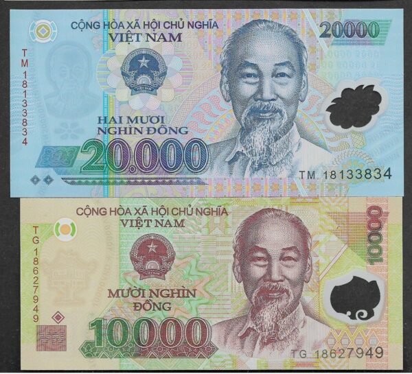 Set Vietnam 10000 20000 10,000 20,000 Dong 2012 - 2017 UNC Polymer