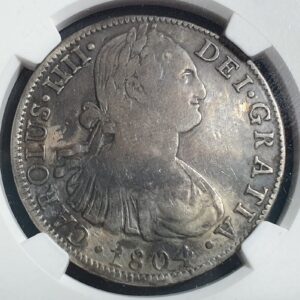 Mexico Spanish Colonial 8 Reales Carol Carolus IIII 1804 Mo TH NGC VF Details