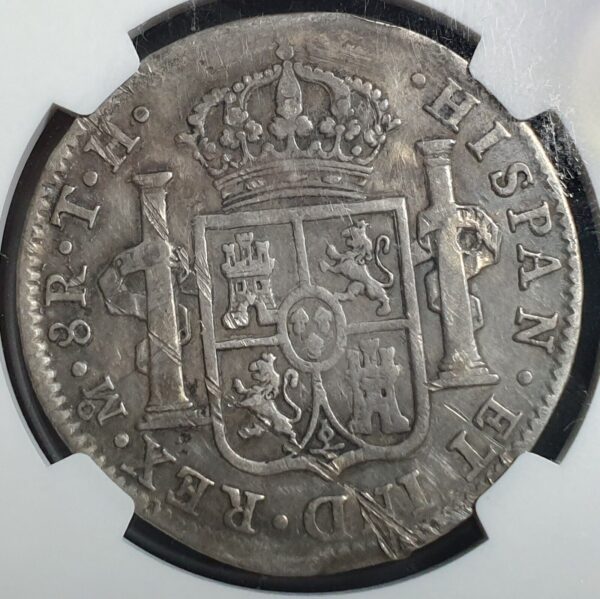 Mexico Spanish Colonial 8 Reales Carol Carolus IIII 1804 Mo TH NGC VF Details - Image 3
