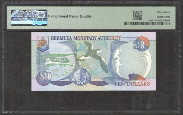 Bermuda 10 Dollars Queen Elizabeth II Prefix C/1 P-52a 2000 PMG 67 EPQ TOP POP - Image 2