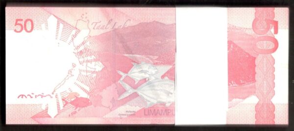 Lot 100 Pcs 1 Bundle Consecutive Philippines 50 Peso Piso Sergio Osmena 2023 UNC - Image 2