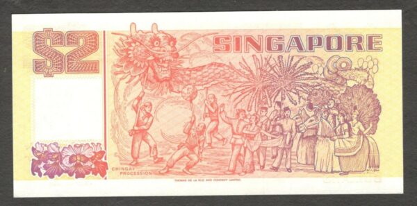 Singapore 2 Dollars Boat 1990 UNC - Image 2