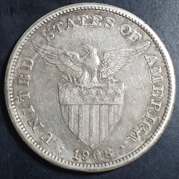 United States Philippines 1 One Peso 1908 S Silver - Image 2