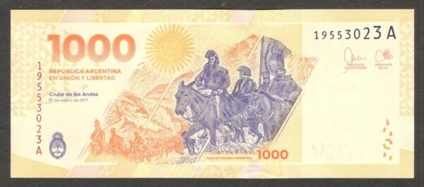 New Argentina 1000 1,000 Pesos Jose Francisco de San Martin 2023 UNC - Image 2