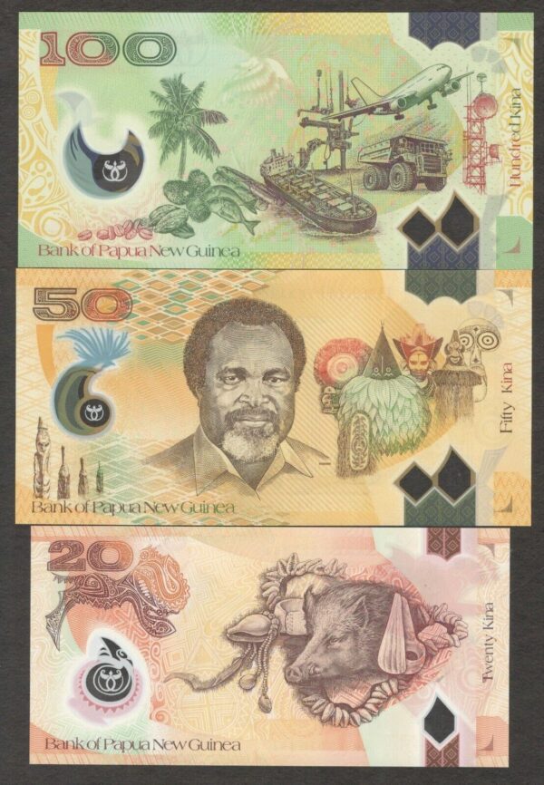 Full Set 6 Pcs Papua New Guinea 2 5 10 20 50 100 Kina Polymer 2012 - 2016 GEMUNC - Image 4
