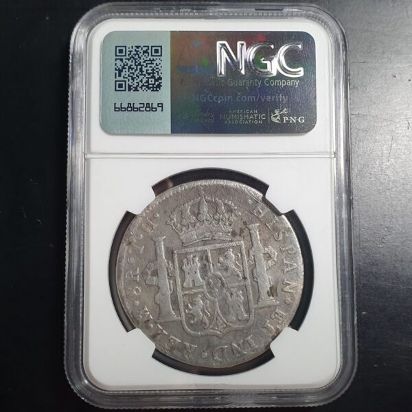 Mexico Spanish Colonial 8 Reales Carol Carolus IIII 1807 Mo TH NGC Fine Details - Image 4