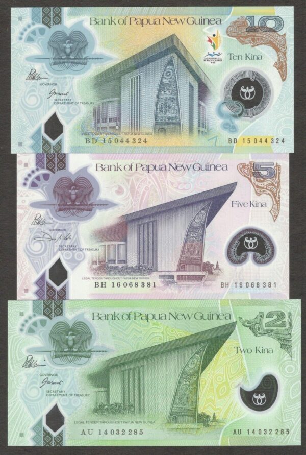Full Set 6 Pcs Papua New Guinea 2 5 10 20 50 100 Kina Polymer 2012 - 2016 GEMUNC - Image 5
