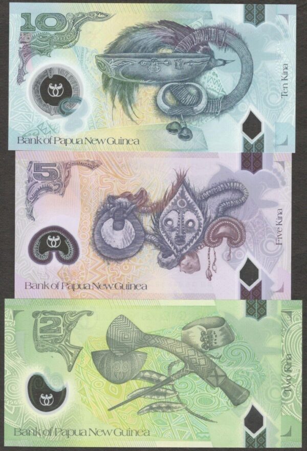 Full Set 6 Pcs Papua New Guinea 2 5 10 20 50 100 Kina Polymer 2012 - 2016 GEMUNC - Image 6