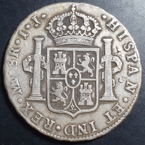 Peru Spanish Colonial 8 Reales Carol Carolus IIII 1795 LME IJ Lima Mint - Image 2