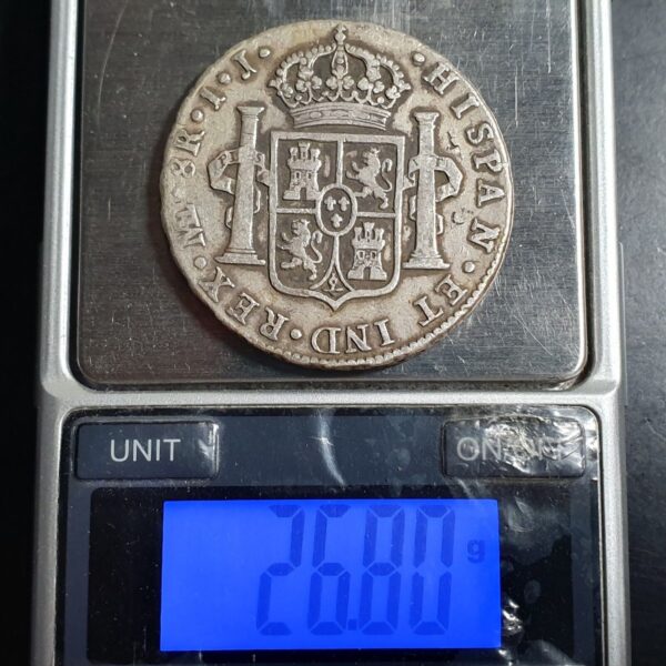 Peru Spanish Colonial 8 Reales Carol Carolus IIII 1795 LME IJ Lima Mint - Image 4