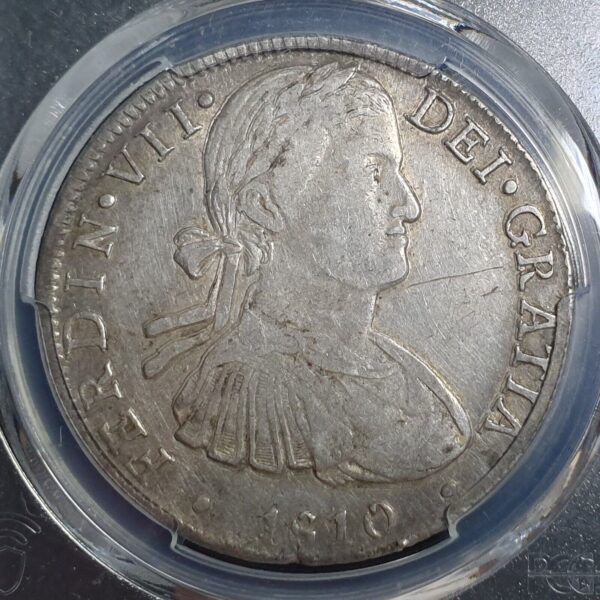 RARE Assayer Mexico Colonial 8 Reales Ferdinand VII 1810 Mo TH PCGS XF Details